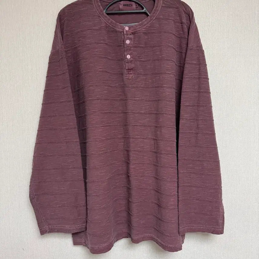 [BUNJANG] Akechi Pigment Henley Neck Wine M / 아케시 피그먼트 헨리넥 와인 M