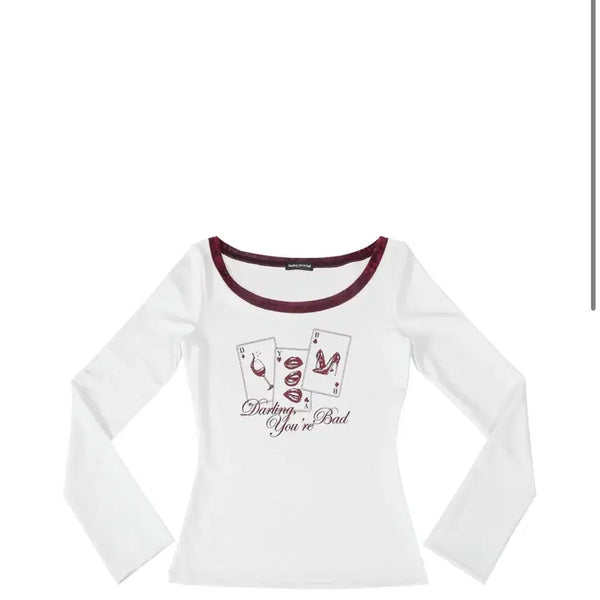 [BUNJANG] Darling Your Bad Velvety Wine Playing Card Top / 달링유어배드 플레잉카드 벨벳티 와인