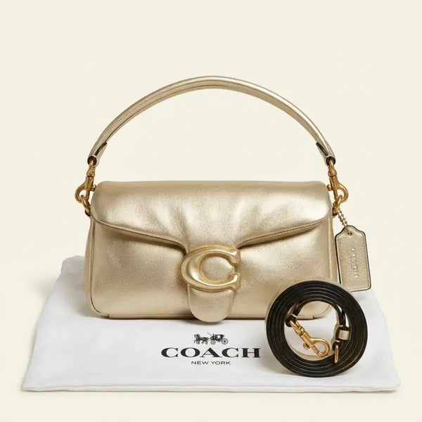 [BUNJANG] Coach Tabby 20 Metallic Gold Pillow Shoulder Bag / 코치 태비 20 메탈릭 골드 필로우  숄더백(정품)