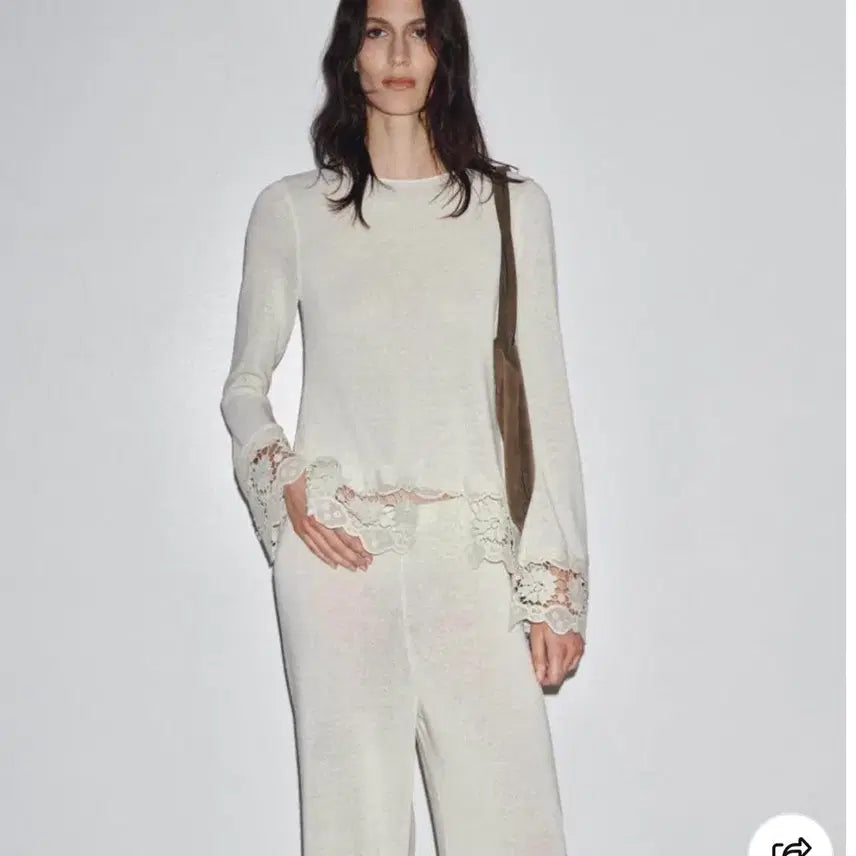 [BUNJANG] ZARA Lace Detail Knit Top / 자라 니트