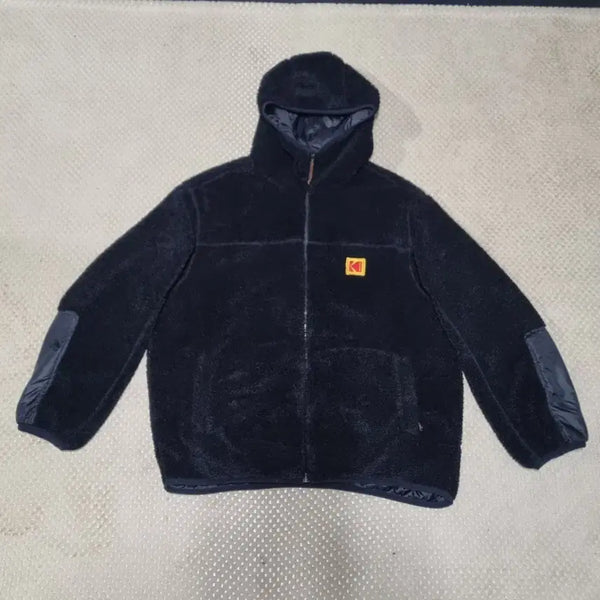 [BUNJANG] Kodak Fleece Hooded Zip-Up Jacket Black XL / (XL) 코닥 플리스 후드 집업 자켓 블랙