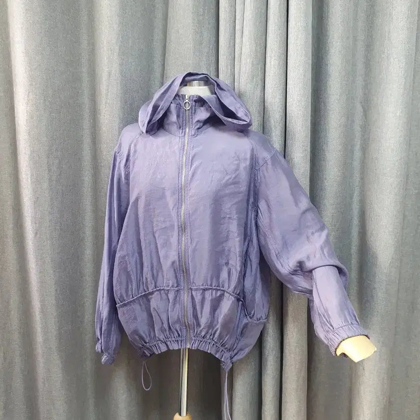[BUNJANG] 7788 Purple Sheer Hoodie Zip-Up / 7788퍼플 쉬어 후드집업