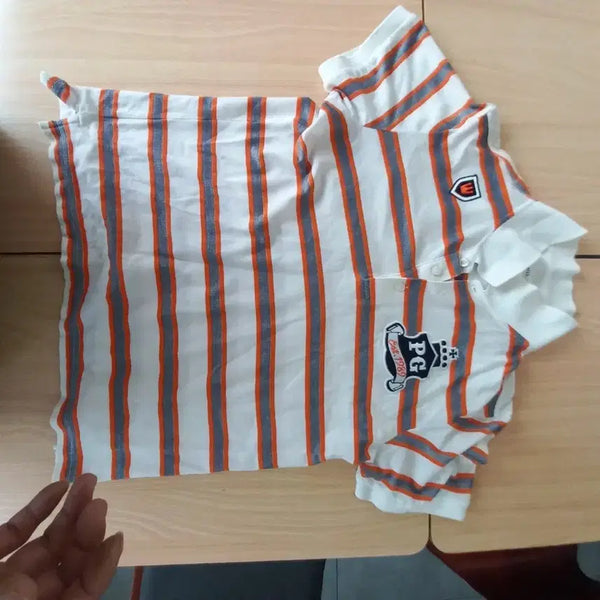 [BUNJANG] Pearly Gates Striped Short-Sleeve Polo Shirt (Size 100) / 페리게이츠 PEARLY GATES 골프웨어 반팔티 (사이즈 100)