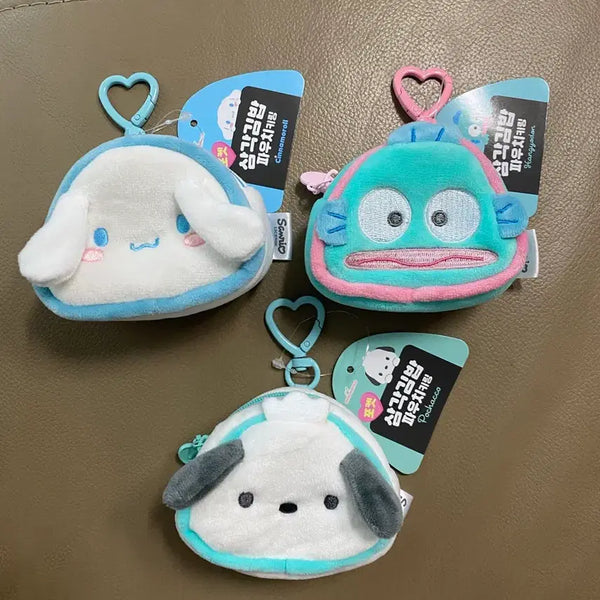 [BUNJANG] Sanrio Coin Pouch Keychain (Cinnamoroll, Hangyodon, Pochacco) / (정품) 산리오 동전지갑 파우치 키링 (시나모롤, 한교동, 포차코