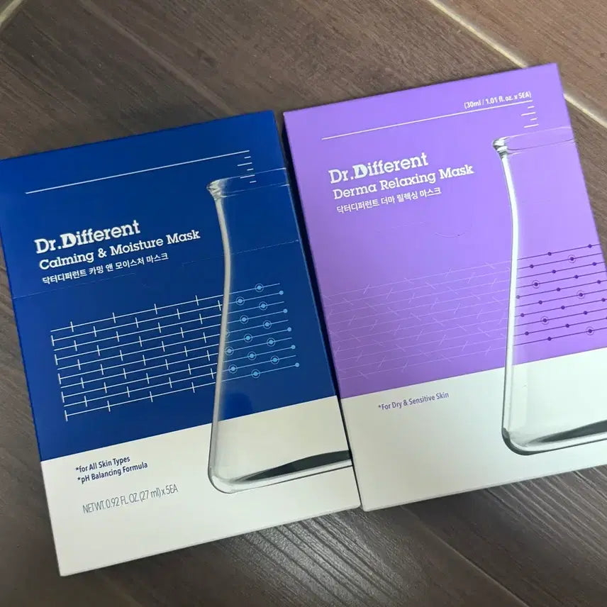 [BUNJANG] Dr. Different Calming & Moisture Derma Relaxing Mask Pack Bundle Set (Sealed) / 미개봉) 닥터디퍼런트 카밍 & 모이스처, 더마 릴렉싱 마스크팩 일괄