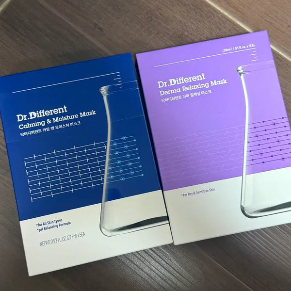 [BUNJANG] Dr. Different Calming & Moisture Derma Relaxing Mask Pack Bundle Set (Sealed) / 미개봉) 닥터디퍼런트 카밍 & 모이스처, 더마 릴렉싱 마스크팩 일괄