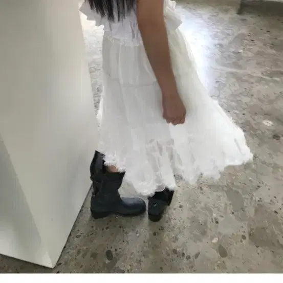 [BUNJANG] Wia Shine Skirt White / 위아 샤인 스커트 화이트