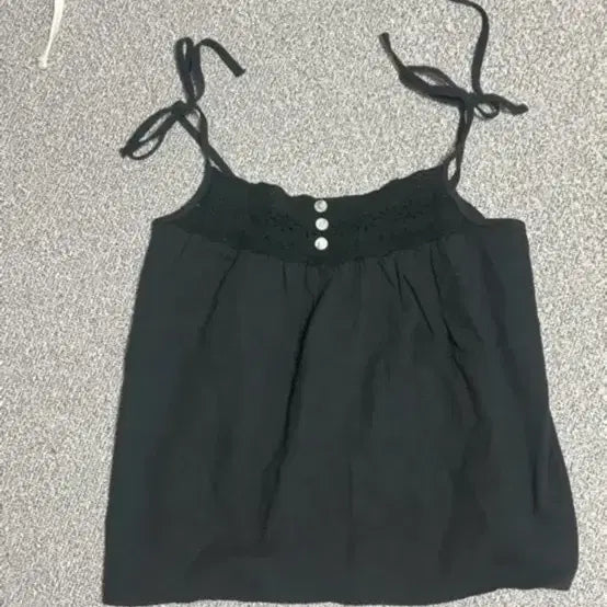 [BUNJANG] Black Lace Camisole (One Size) / 레이스 검정 나시 프리사이즈