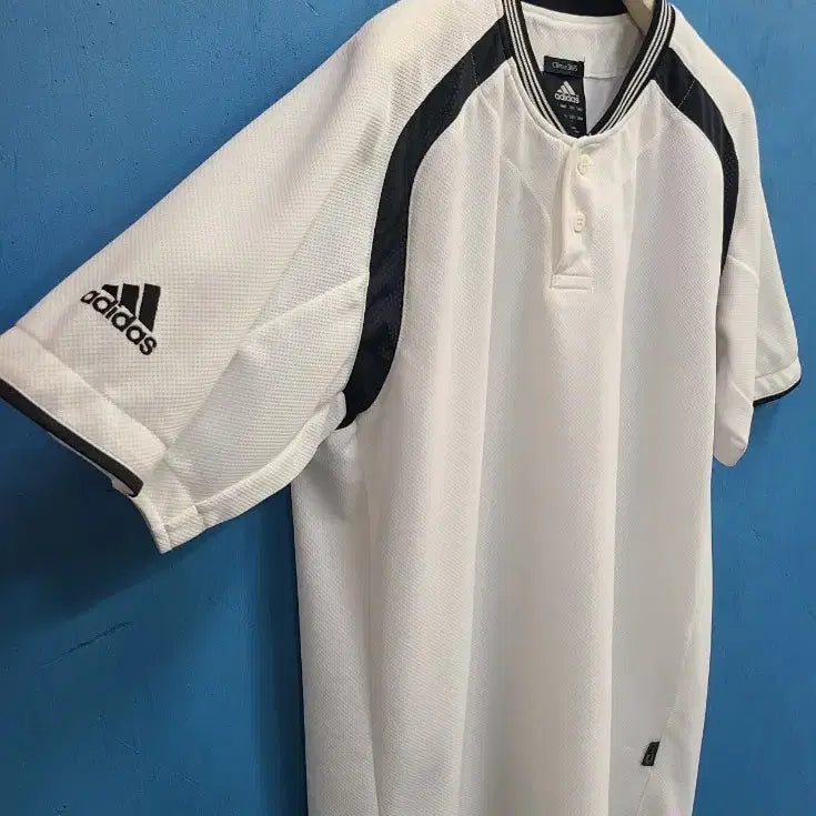 [BUNJANG] Adidas Clima365 Baseball Short Sleeve Jersey White/Black / 일본판 아디다스 베이스볼 야구반팔져지