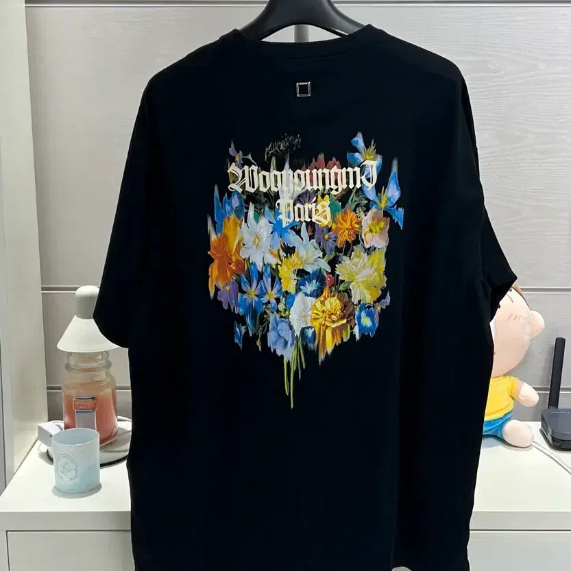 [BUNJANG] Wooyoungmi Multi-flower Short Sleeve T-shirt Black / [정품] 52(110) 우영미 멀티플라워 반팔 블랙