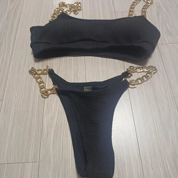 [BUNJANG] Black Chain Bikini / 블랙 체인 비키니