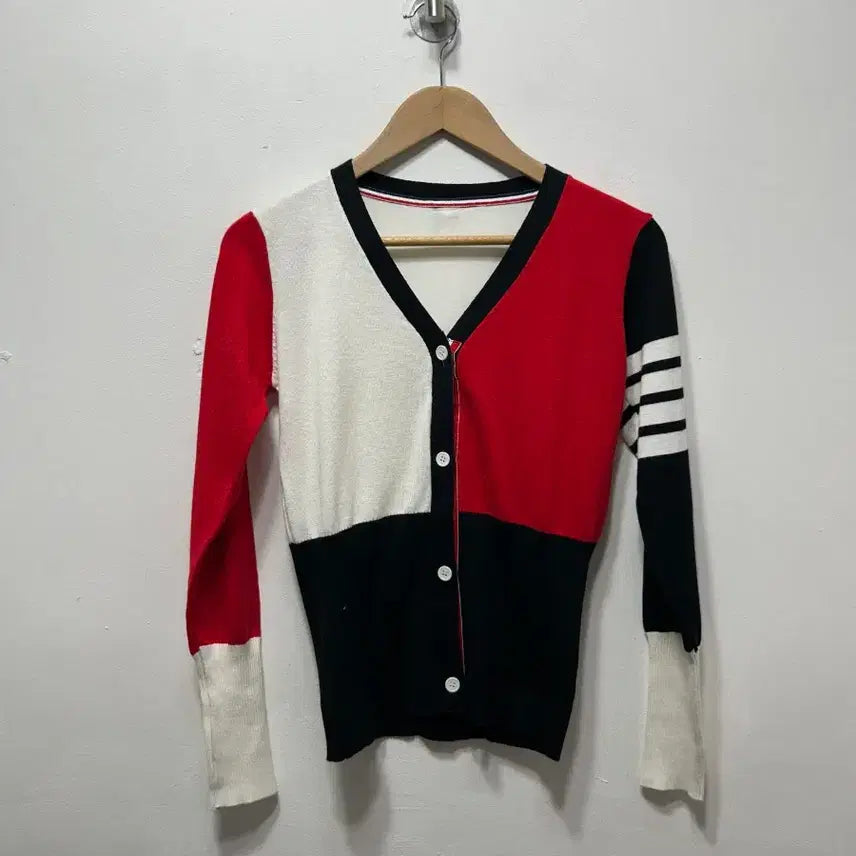 [BUNJANG] Women's Colorblock Cardigan / 여성 배색 블록 가디건