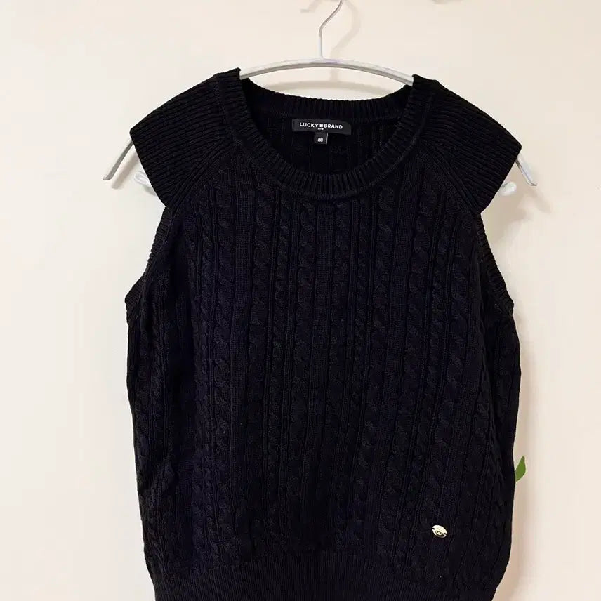 [BUNJANG] Lucky Brand Black Cable Knit Vest & Cardigan Set / 새상품) 럭키브랜드 블랙 케이블 니트 베스트+가디건 세트 88
