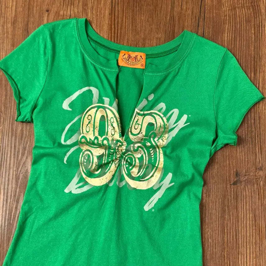 [BUNJANG] Juicy Couture Y2K Cut-Off Short Sleeve T-Shirt / Juicy Couture 쥬시꾸뛰르 Y2K 커팅 반팔티셔츠 (새상품)