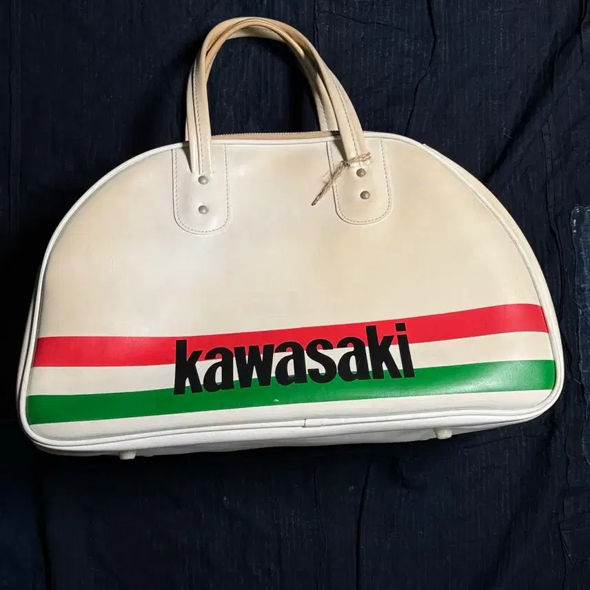 [BUNJANG] Kawasaki 80s Vintage PVC Sports Boston Bag / 80s 빈티지 가와사키 PVC 스포츠 보스턴백