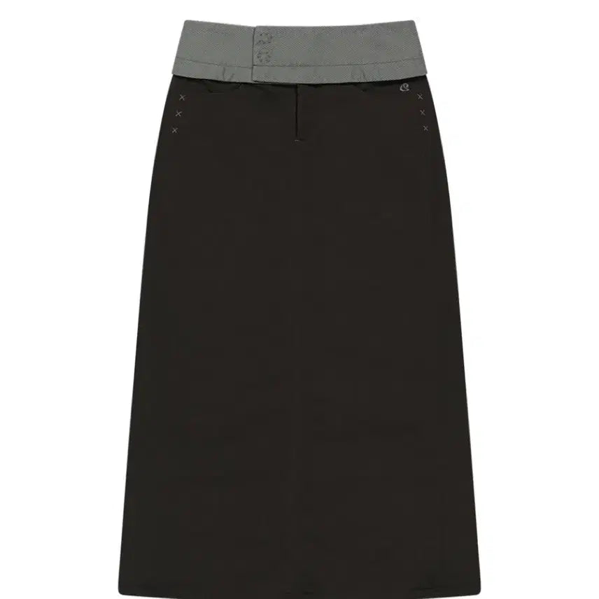 [BUNJANG] Koiseo Waist Panel Long Skirt Warm Grey / 코이세이오 웨이스트 패널 롱스커트 웜그레이