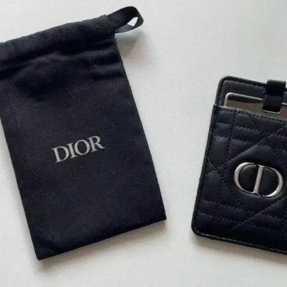 [BUNJANG] Dior Cannage Mirror Card Holder Black / 디올 까나쥬 미러 카드지갑 블랙