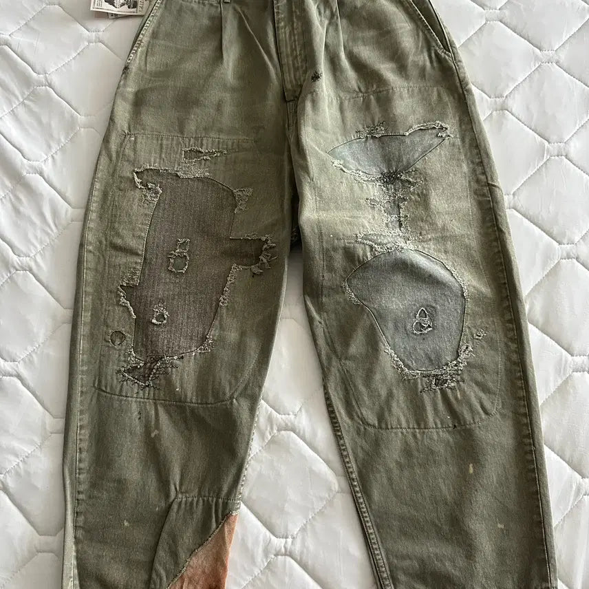 [BUNJANG] Kapital Katsuragi Pants Khaki / [2] 캐피탈 카츠라기 팬츠 카키