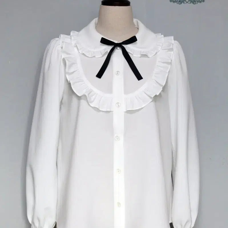 [BUNJANG] Leaf Cherry Blossom Yoke Blouse / 리프 체리블라썸 요크 블라우스 / 로리타 블라우스