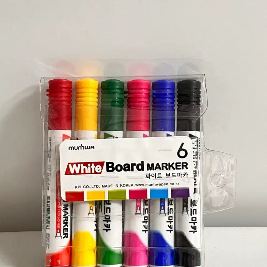 [BUNJANG] 6 Color Whiteboard Marker Set / 새상품) 문구 화이트보드 마카 6색 세트
