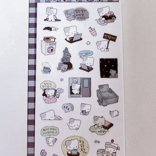 [BUNJANG] Sosohihy Lazy Day and Diligent Day Sticker Set / 소소히히 게으른날과 부지런한날 스티커