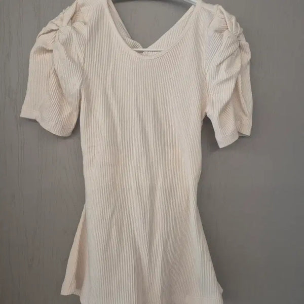 [BUNJANG] Lapla Puff Ribbed Top / 라플라 퍼프 골지 상의
