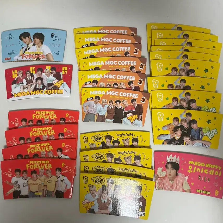 [BUNJANG] RIIZE, NCT WISH Mega Coffee Cup Holder Bundle Set / (일괄)(26개)라이즈,엔시티 위시 메가커피 컵홀더