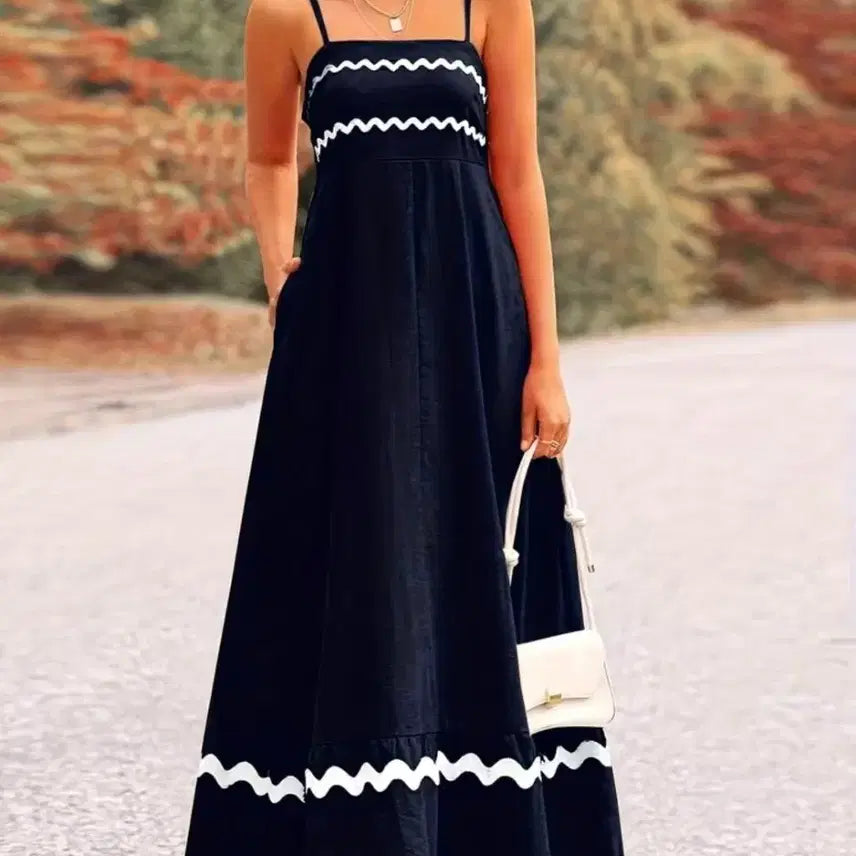 [BUNJANG] Modern Wave Long Dress / 모던 웨이브 롱 원피스 .새상품
