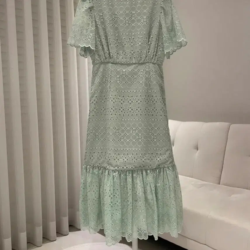 [BUNJANG] Mint Short-Sleeve Long Dress / 민트 반팔 롱원피스