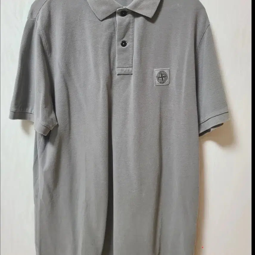 [BUNJANG] Stone Island Grey XL Slim Fit Polo Shirt / 스톤아일랜드 그레이 XL 슬림핏 폴로티