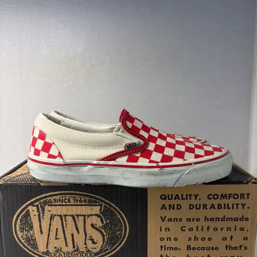 [BUNJANG] 90s Vintage Vans Slip-On Red Checker US Made Size 8 / 90s 빈티지 반스 슬립온 8