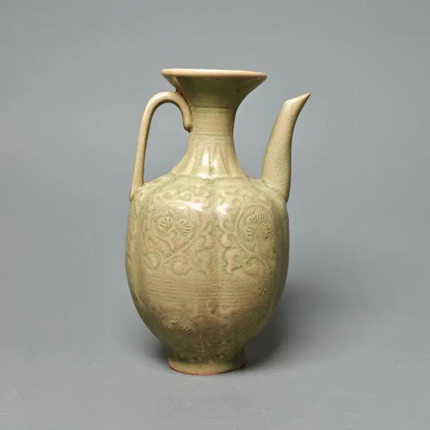 [BUNJANG] Yuezhou Celadon Carved Floral Ewer / 월주요 청자 음각 화문 주자 주전자 중국도자기 골동품 고미술품 수집품