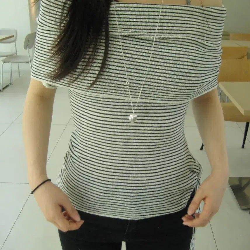 [BUNJANG] Our Cabinet Marin Stripe Knit / 아워캐비넷 marin stripe knit