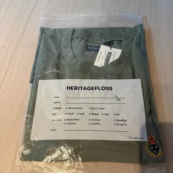 [BUNJANG] Heritagefloss Crest 20S Compact Yarn T-Shirt Jade XL / [XL] 헤리티지플로스 반팔
