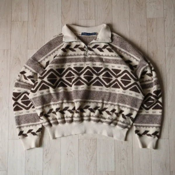 [BUNJANG] Polo Ralph Lauren Geo Motif Fleece Women's M / 폴로 랄프로렌 지오 모티프 플리스