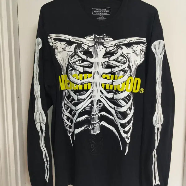 [BUNJANG] Neighborhood Skeleton Bones Long Sleeve Black XXL / Neighborhood Skeleton Bones Long Sleeve