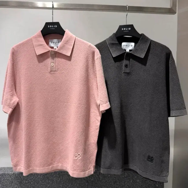 [BUNJANG] Solid Homme 26SS Black Dyeing Washing Short Sleeve Knit T-Shirt 50 / 솔리드옴므 26ss 블랙 다잉 워싱 숏슬리브 니트 티셔츠 50