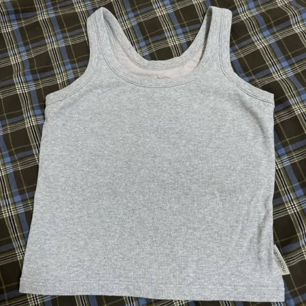 [BUNJANG] Movewarm Ribbed Tank Top Grey S / 무브웜 탱크탑 나시 S
