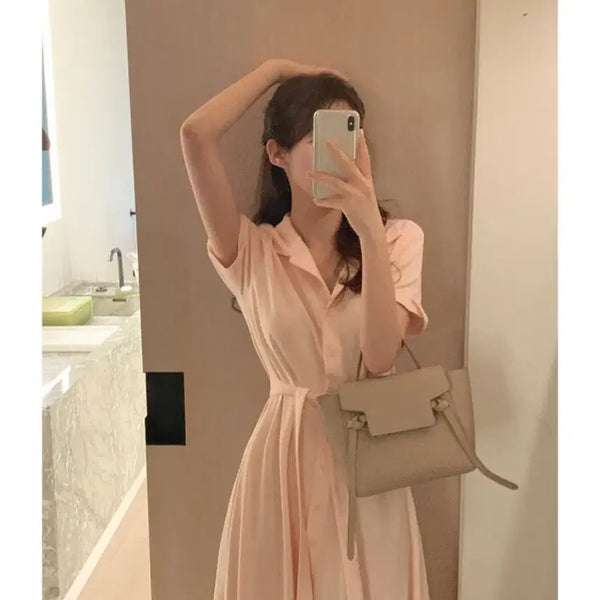 [BUNJANG] Perbit Memo Flare Dress Ballerina Pink / 퍼빗 메모 memo pk 원피스 플레어 발레리나핑크