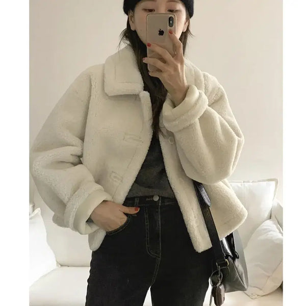 [BUNJANG] Ganaesra Gillin Reversible Mustang Cream Beige / 가내스라 길린 리버시블 무스탕 크림베이지