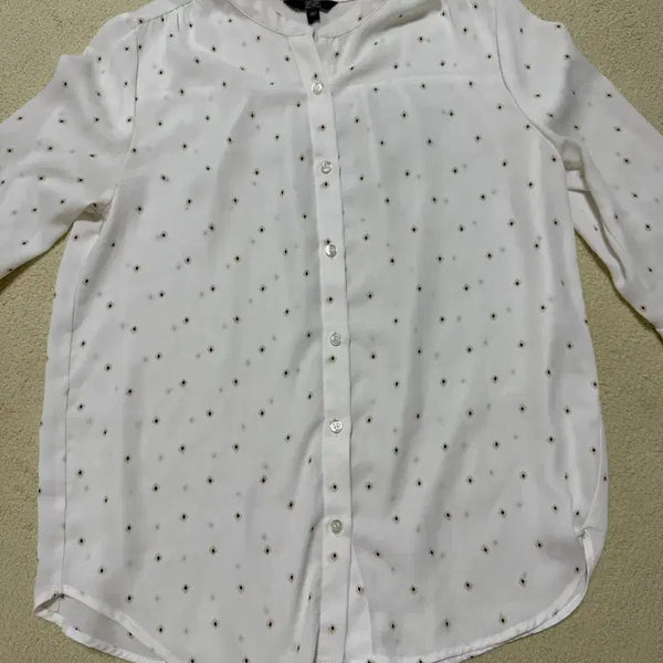 [BUNJANG] Women's White Pattern Blouse / 여성 화이트 패턴 블라우스