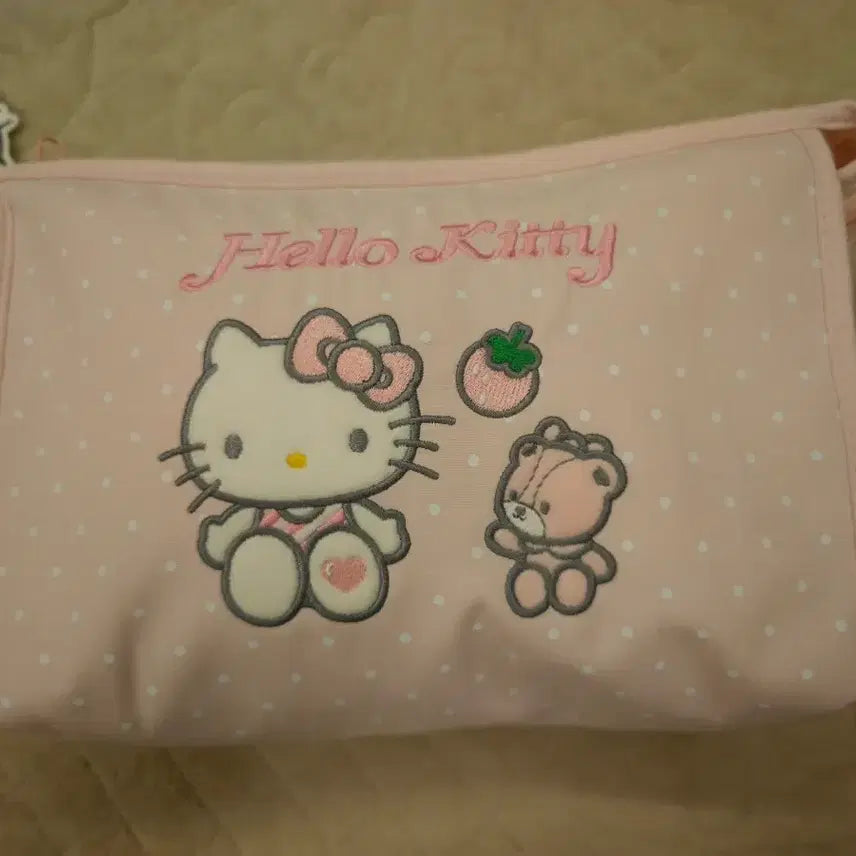 [BUNJANG] Hello Kitty Pink Polka Dot Pouch / 헬로키티 파우치 핑크 도트
