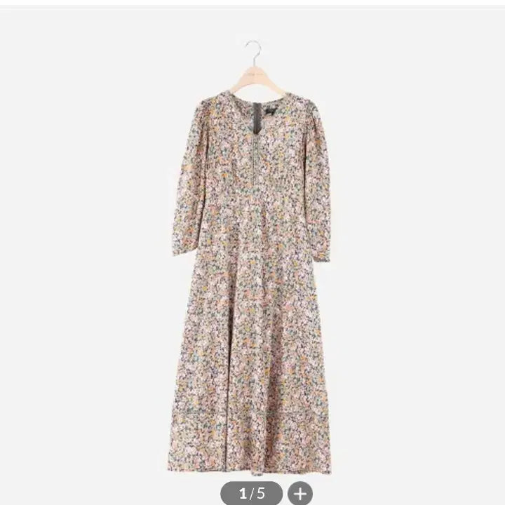 [BUNJANG] Thursday Island V-Neck Slim Flower Pattern Long Dress / 써스데이아일랜드 V넥 슬림 원피스