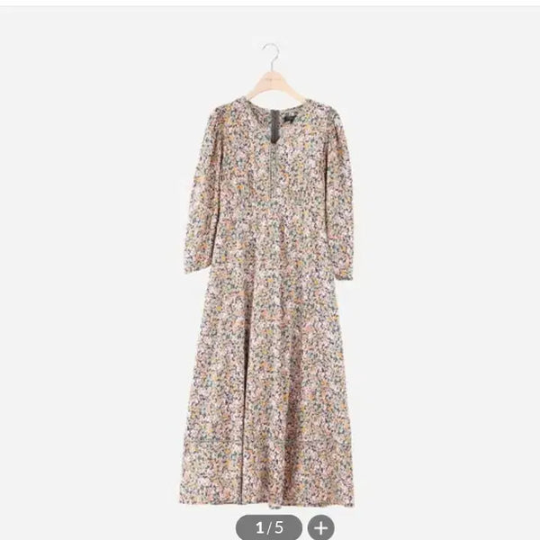 [BUNJANG] Thursday Island V-Neck Slim Flower Pattern Long Dress / 써스데이아일랜드 V넥 슬림 원피스