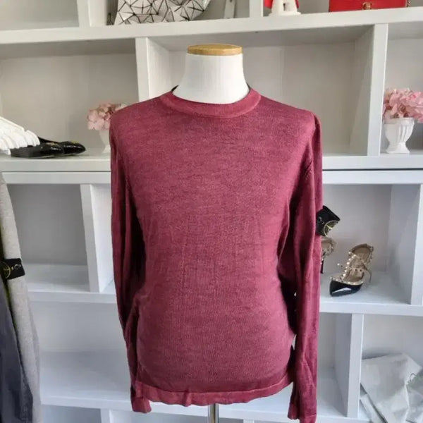 [BUNJANG] Stone Island Wine Knit Sweater - Size M / [더핸드 정품 / M] 스톤아일랜드 와인 니트