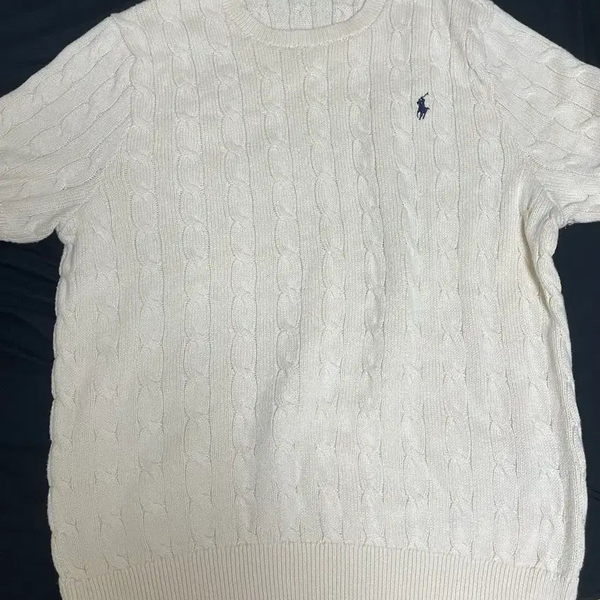 [BUNJANG] Polo Ralph Lauren Cable Knit Short Sleeve Sweater XL / 폴로 랄프로렌 케이블 반팔 라운드 니트(XL)
