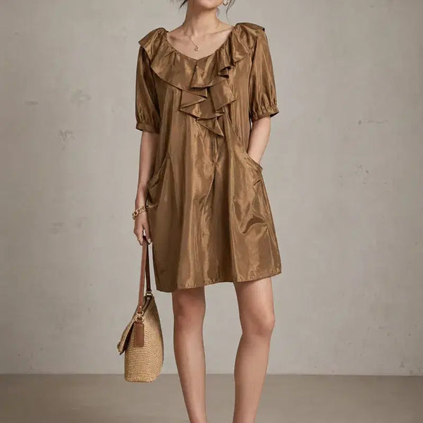 [BUNJANG] Frill Short Sleeve Dress / 프릴 반팔 원피스