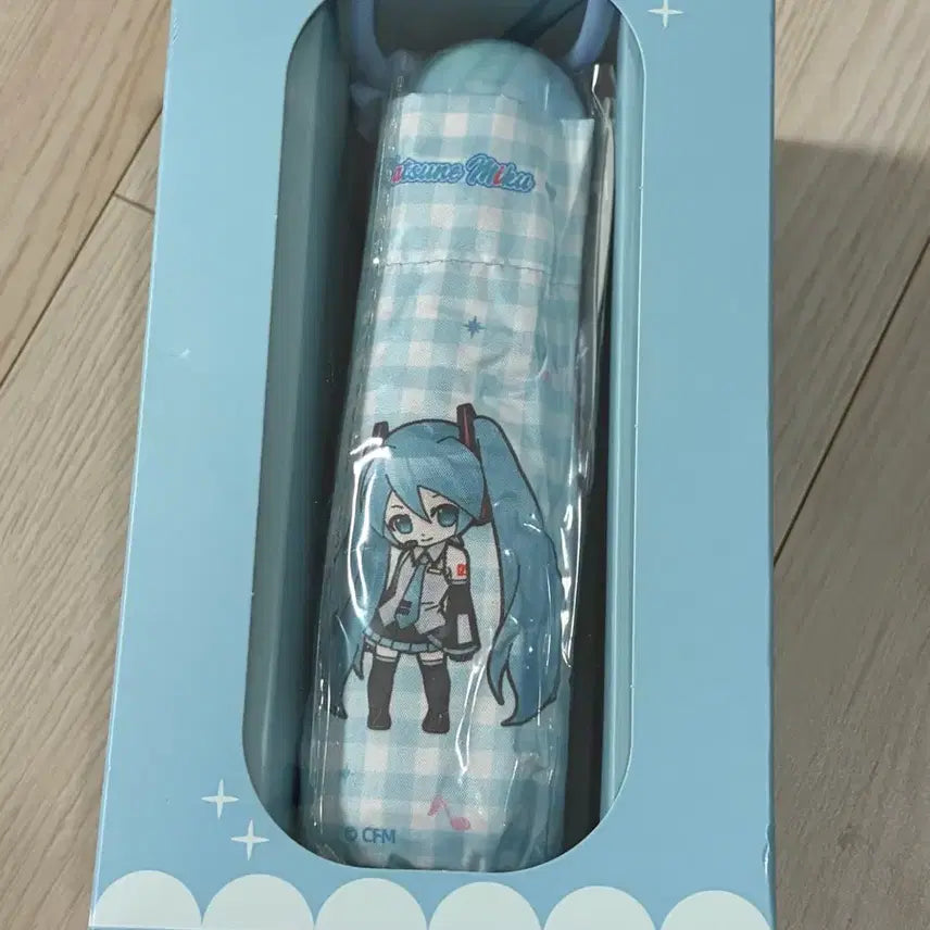 [BUNJANG] Hatsune Miku Plaid Portable Umbrella / 하츠네 미쿠 체크무늬 휴대용 양우산