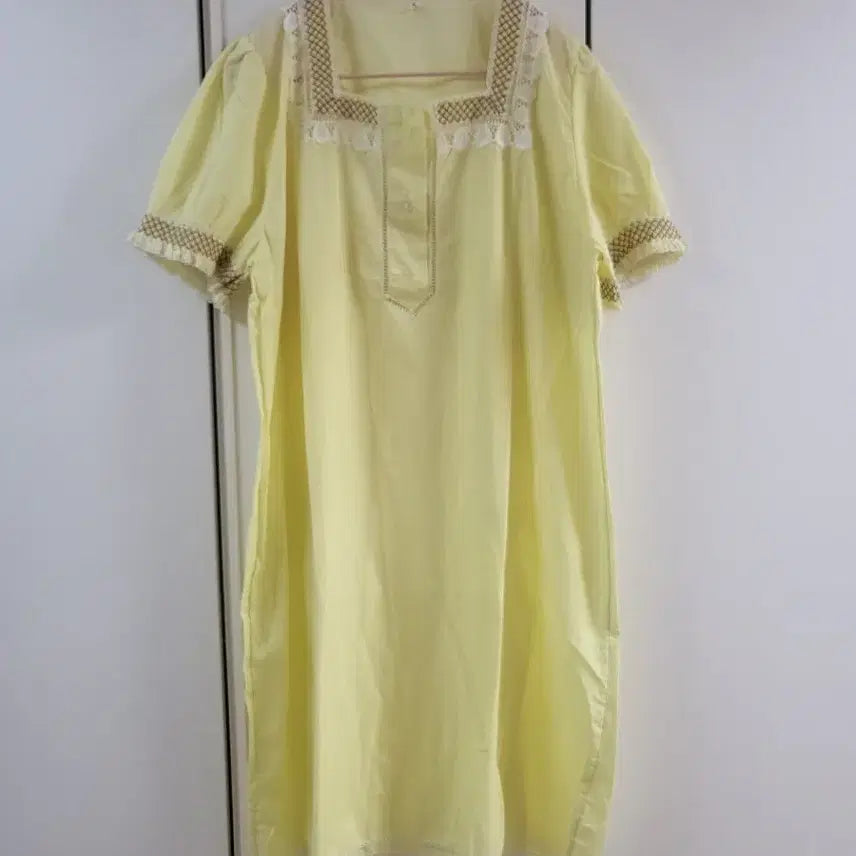 [BUNJANG] Vintage Yellow Lace Women's Pajamas / 미국빈티지 여성 잠옷 노란색 레이스