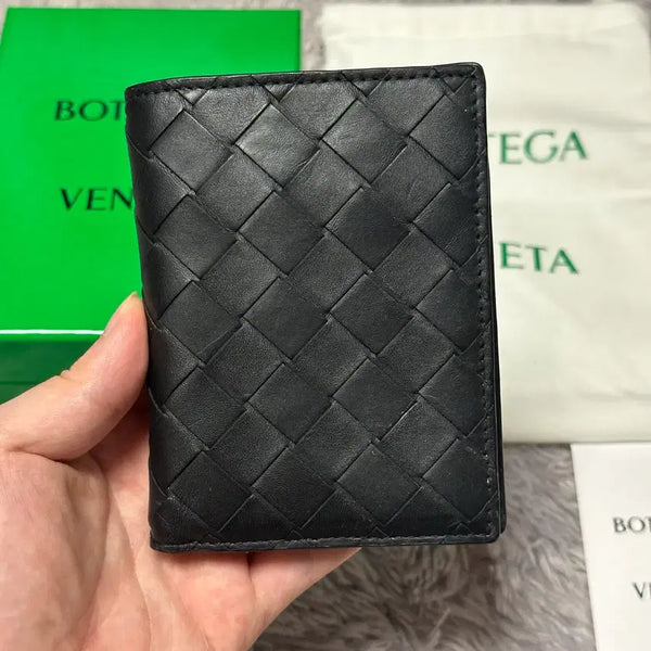 [BUNJANG] Bottega Veneta Intrecciato Bifold Wallet Black / [풀구성] 보테가베네타 인트레이치아토 반지갑 블랙